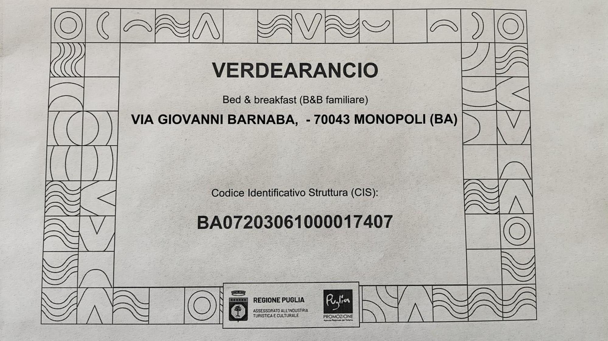 B&B Verdearancio Monopoli Exteriér fotografie